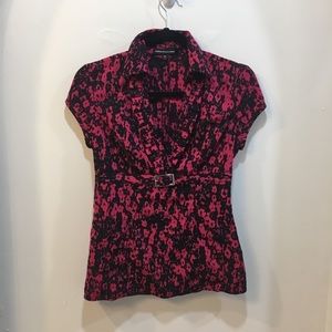 Express Hot Pink and Black Shirt